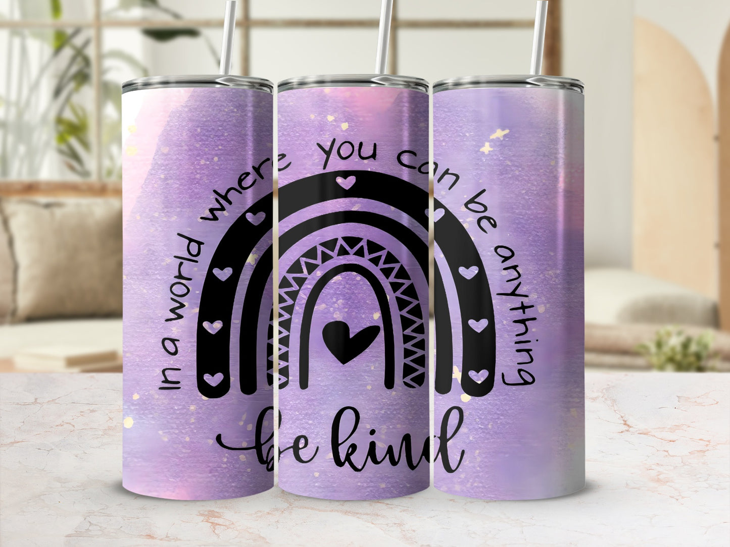 In a World Be Anything Be Kind Tumbler Flask Cup