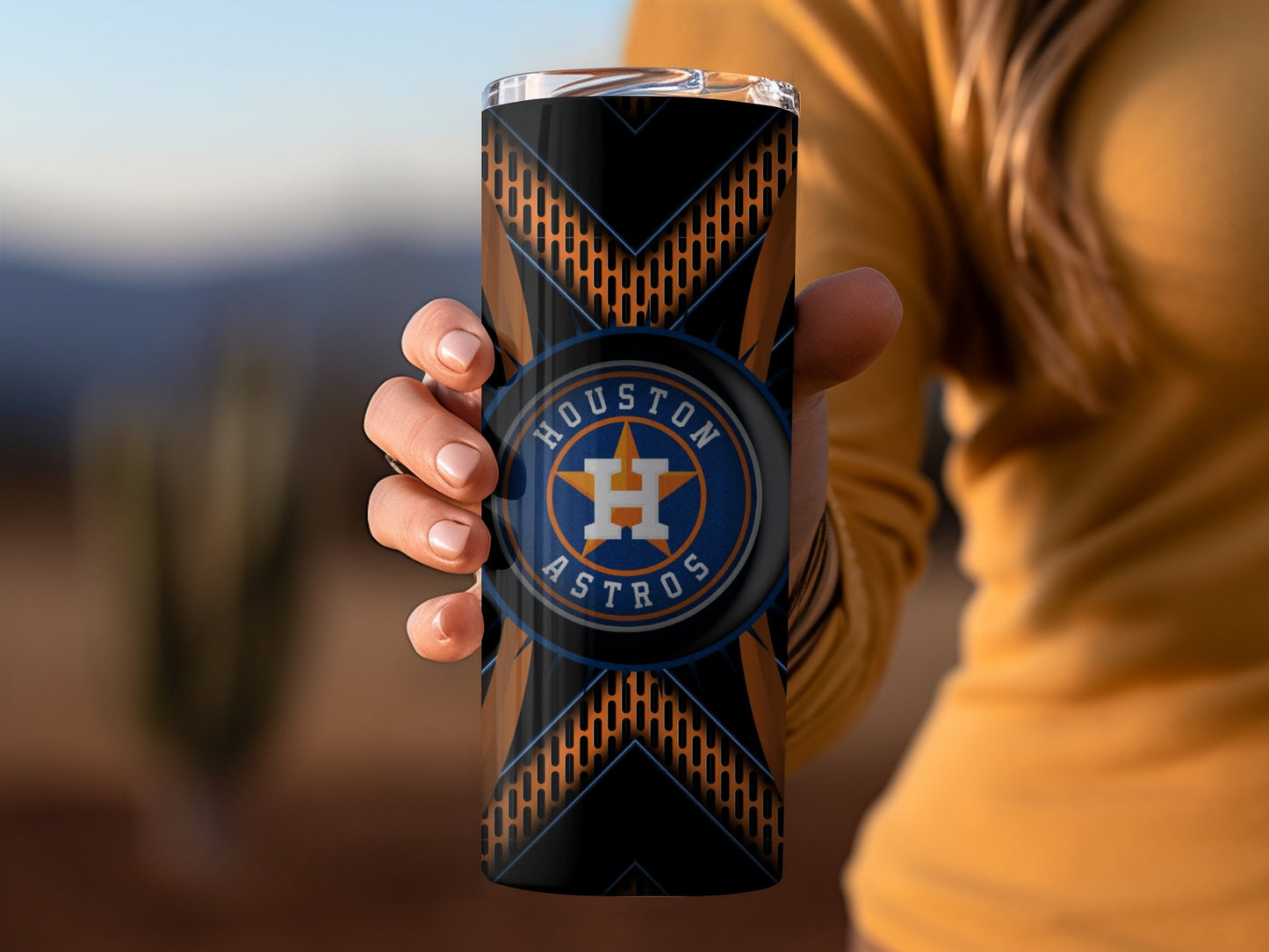Houston Astros Design with Team Logo Unique Pattern Tumblers