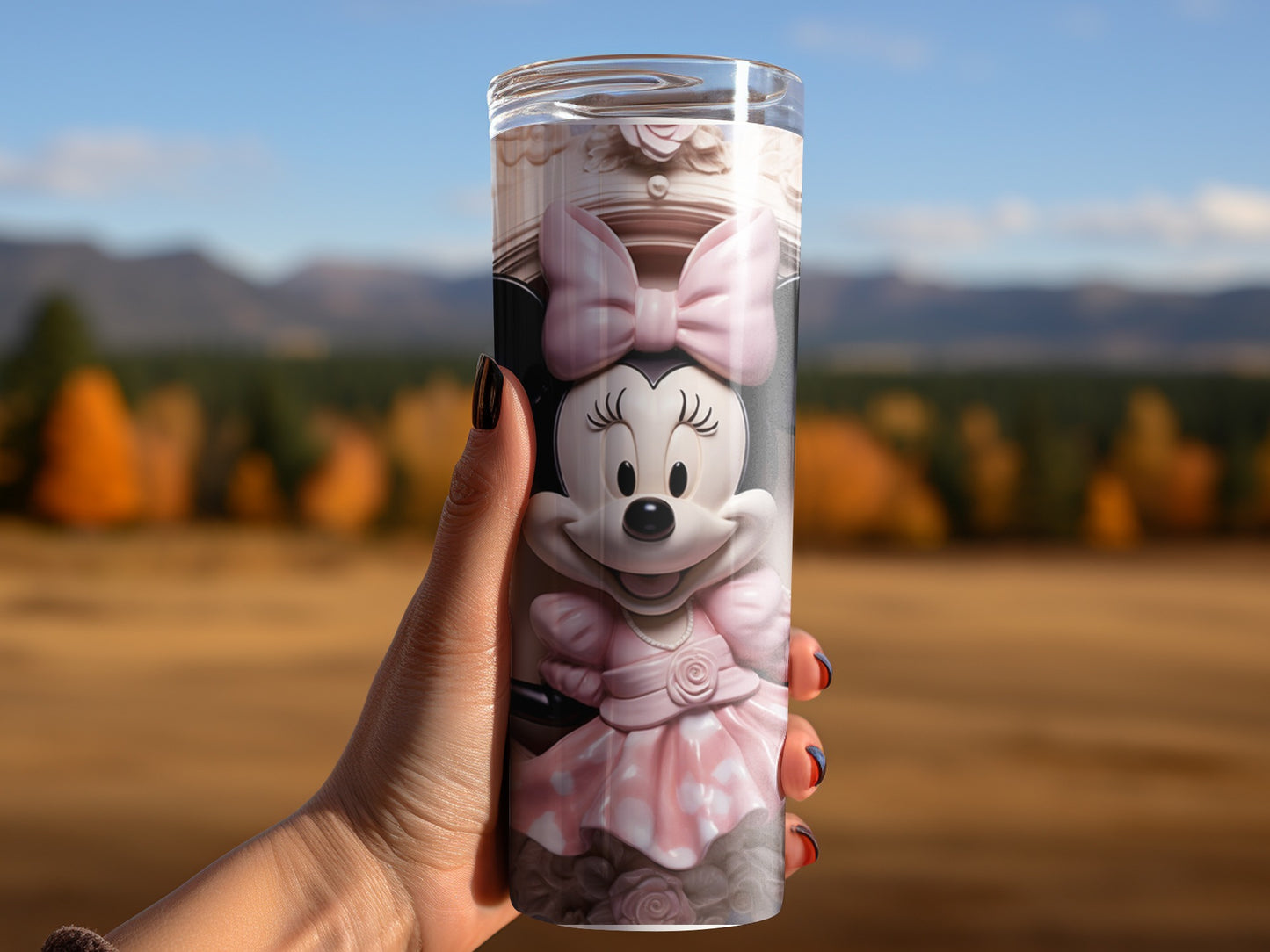 Adorable Minnie Mouse Polka Dot Design Tumbler