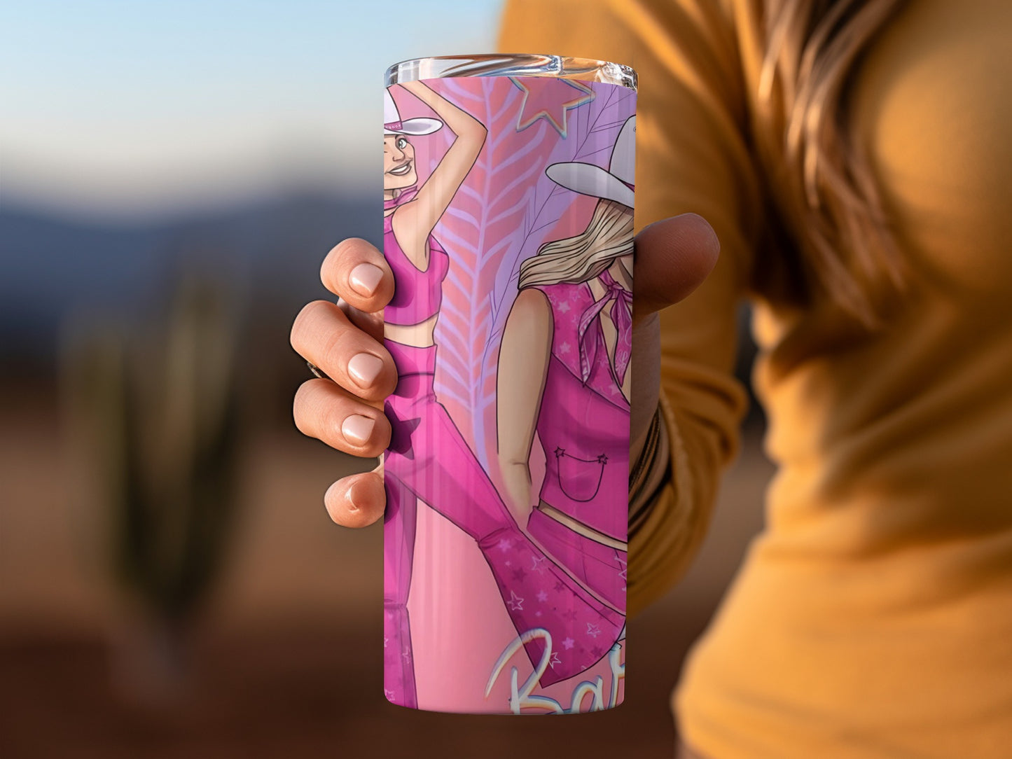 Pink Cowgirl Themed Thermal Insulated Tumbler Cup