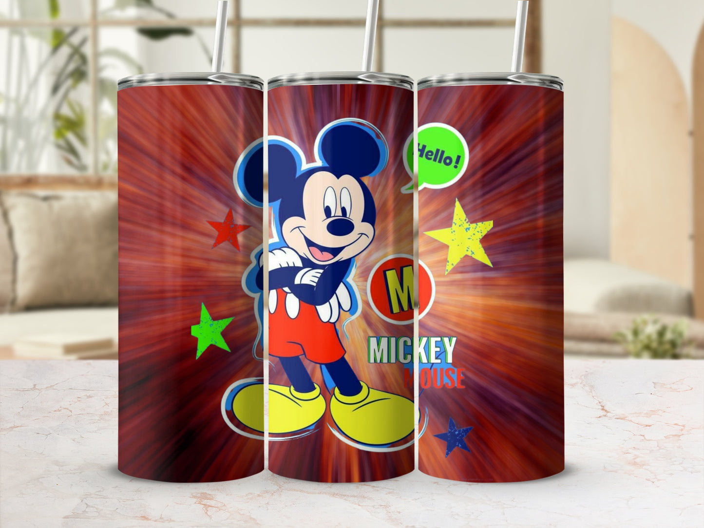 Mickey Mouse Tumbler Colorful Star Design Toy