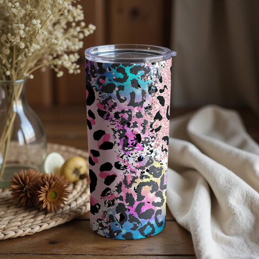Vibrant Leopard Print Pattern Insulated Tumbler Cup
