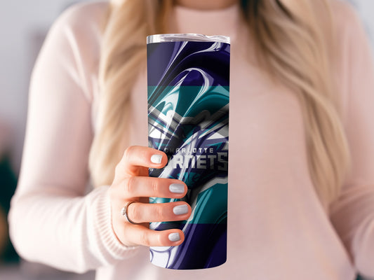 Charlotte Hornets Swirls Team Design Unique Gift Tumblers