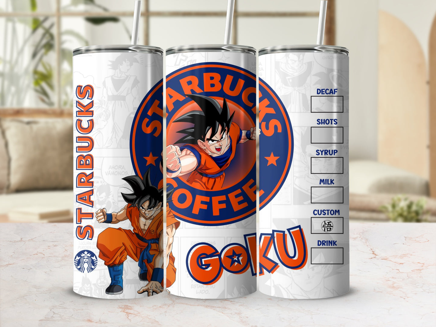 Dragon Ball Z Goku Starbucks Coffee Tumbler Cup