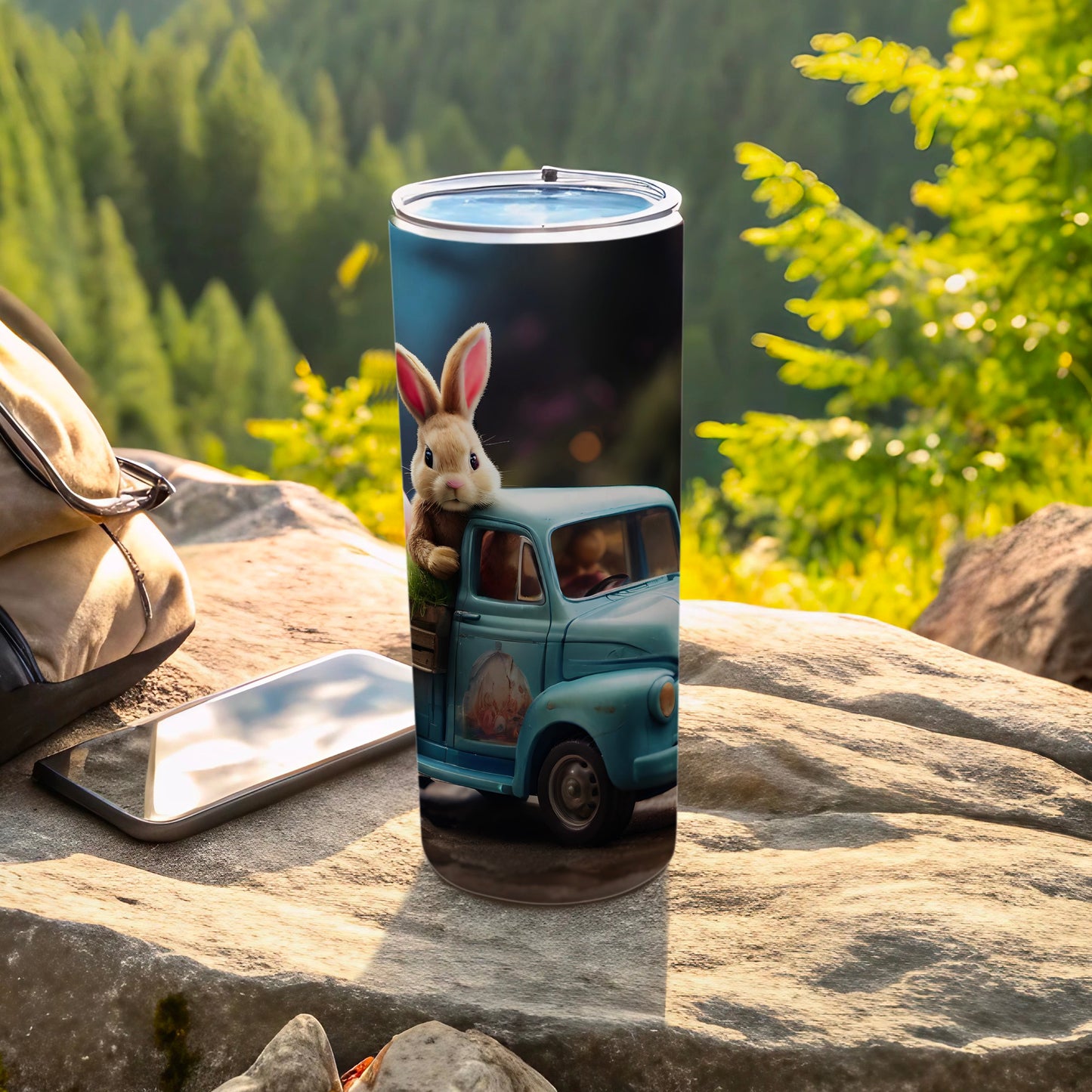 Cute Bunny Blue Truck Adventure Tumbler product type