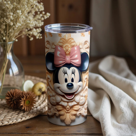 Charming Minnie Mouse Tumbler with Floral Accents