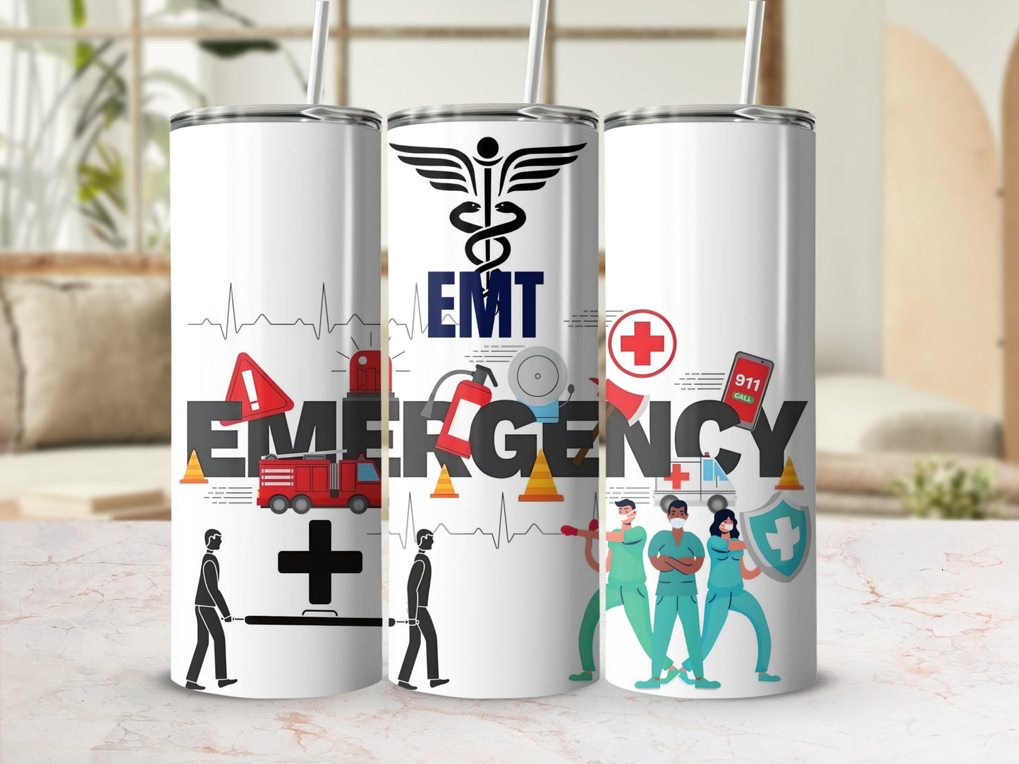 Emergency Services EMT Medical Themed tumbler