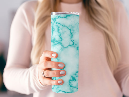 Aqua Green Marble Texture Design Elegant Look Tumblers