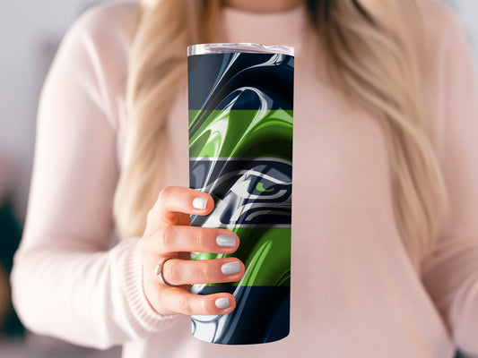 Seattle Seahawks Fluid Art Design Perfect for Fans Tumblers