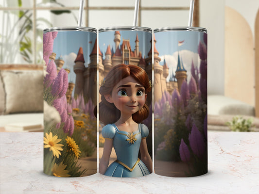 Princess in Flower Garden Castle Scene Tumbler