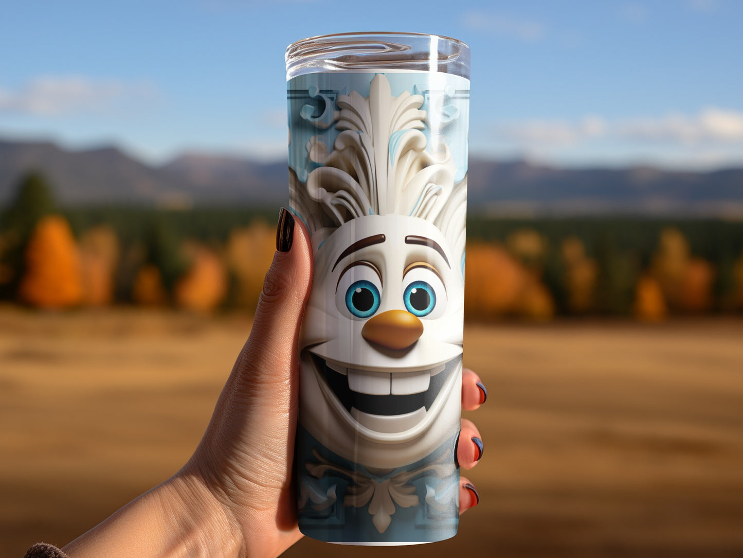 Smiling Snowman Travel Mug for Cold Fall Adventures