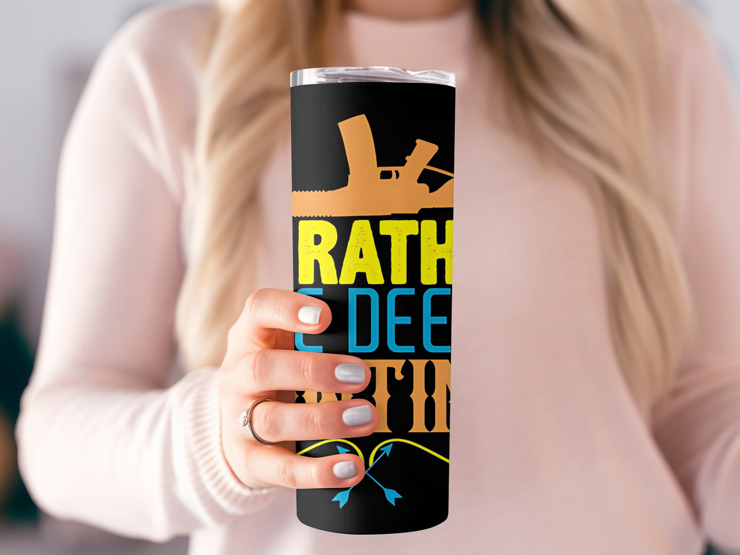I'd Rather Be Deep Fishing Printed Tumbler