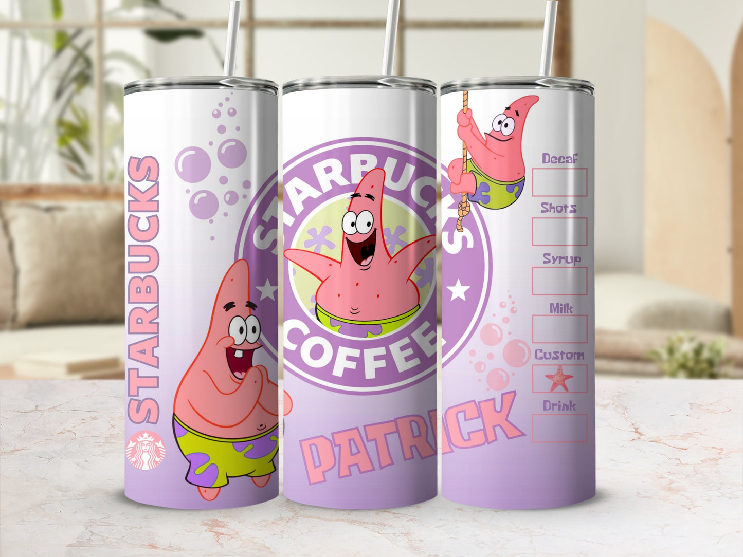 Patrick Starbucks Coffee Custom Drink Design Tumbler