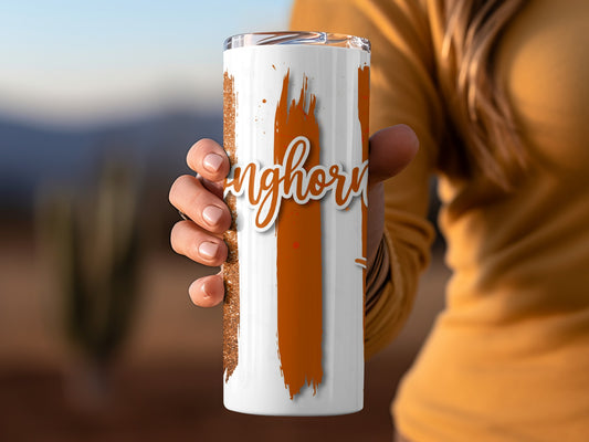 Longhorns with Steer Head Orange Brushstrokes Tumblers