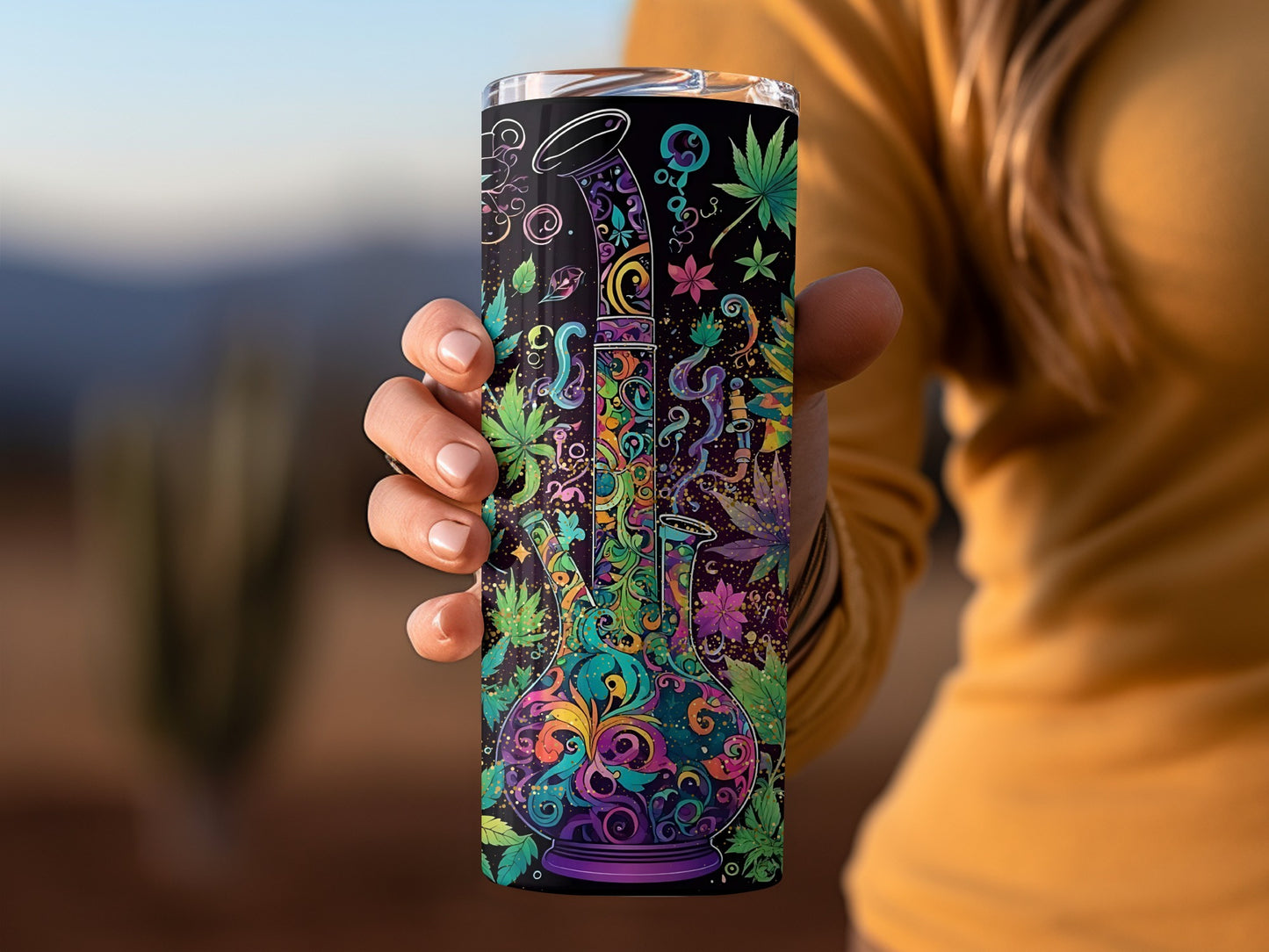 Colorful Psychedelic Bong Design Tumbler Cup