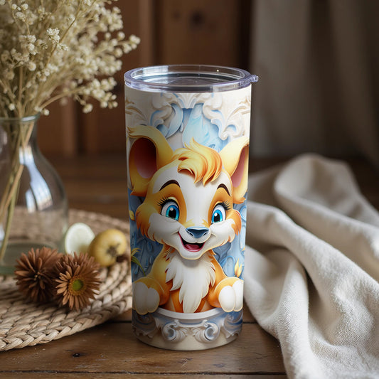 Cute Lion Cartoon Illustration Fantasy Decor Tumbler