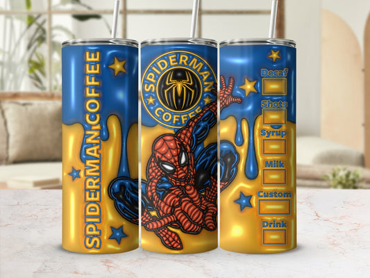 Spiderman Coffee Themed Tumbler for Fans and More