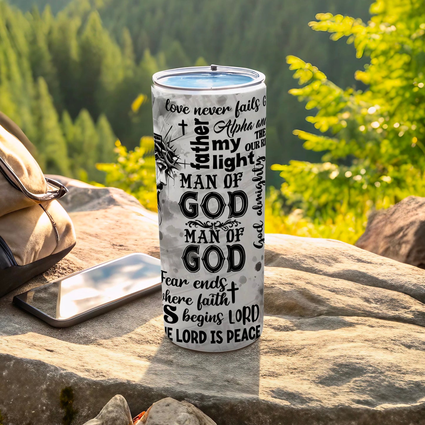 Inspirational Christian Quotes Man of God Tumbler