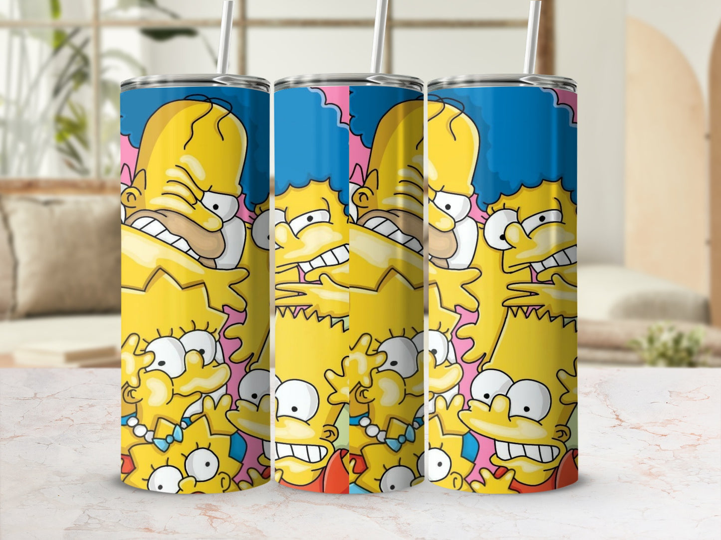 Cartoon Family Characters Graphic Insulated Tumbler