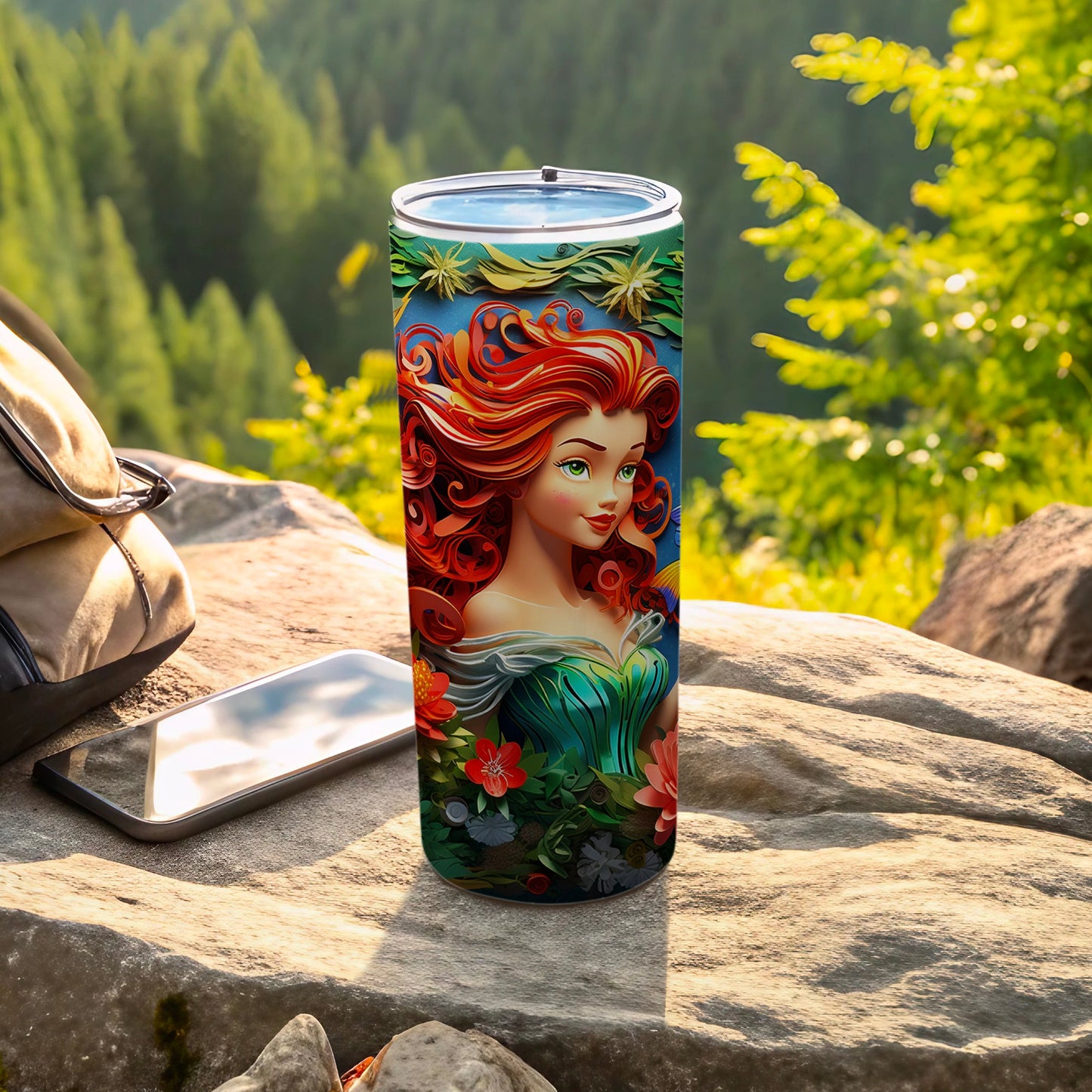 Vibrant Nature Goddess Insulated Travel Tumbler