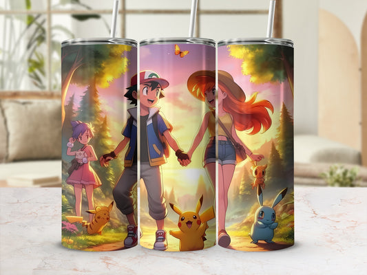 Anime Characters and Pikachu Stainless Steel Tumbler