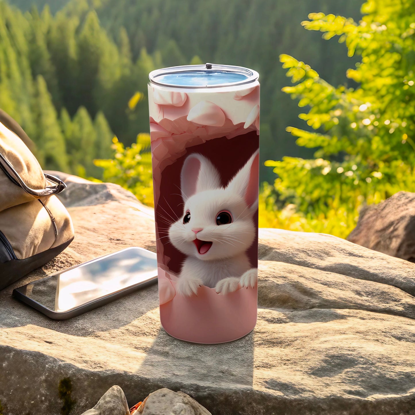 Cute Bunny Design Tumbler for Outdoor Adventures