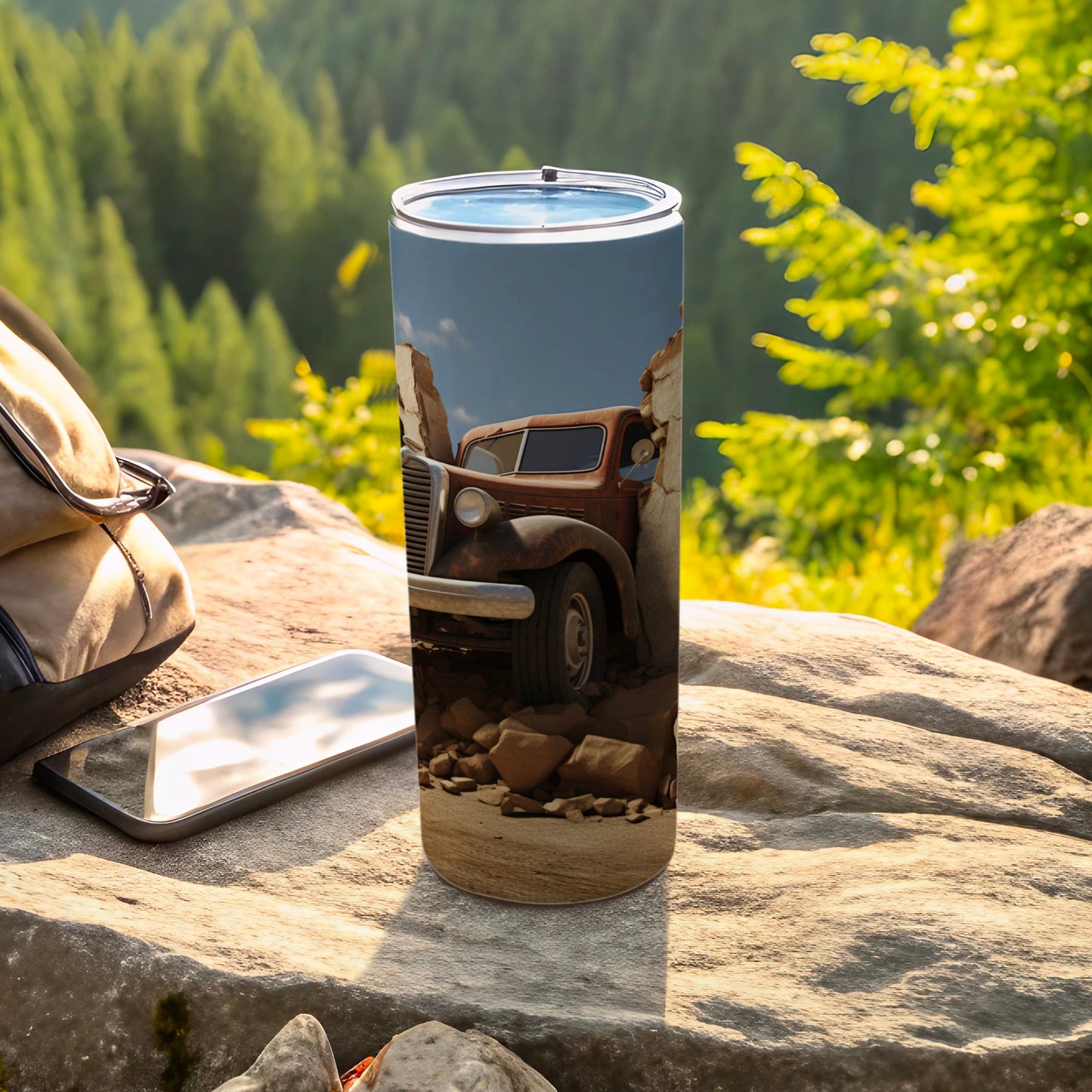 Vintage Truck Design Tumbler for Nature Adventures