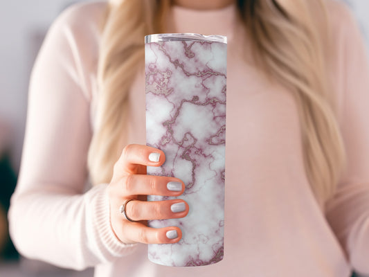 Faint Marble Texture with Gilded Veins Pattern Tumblers