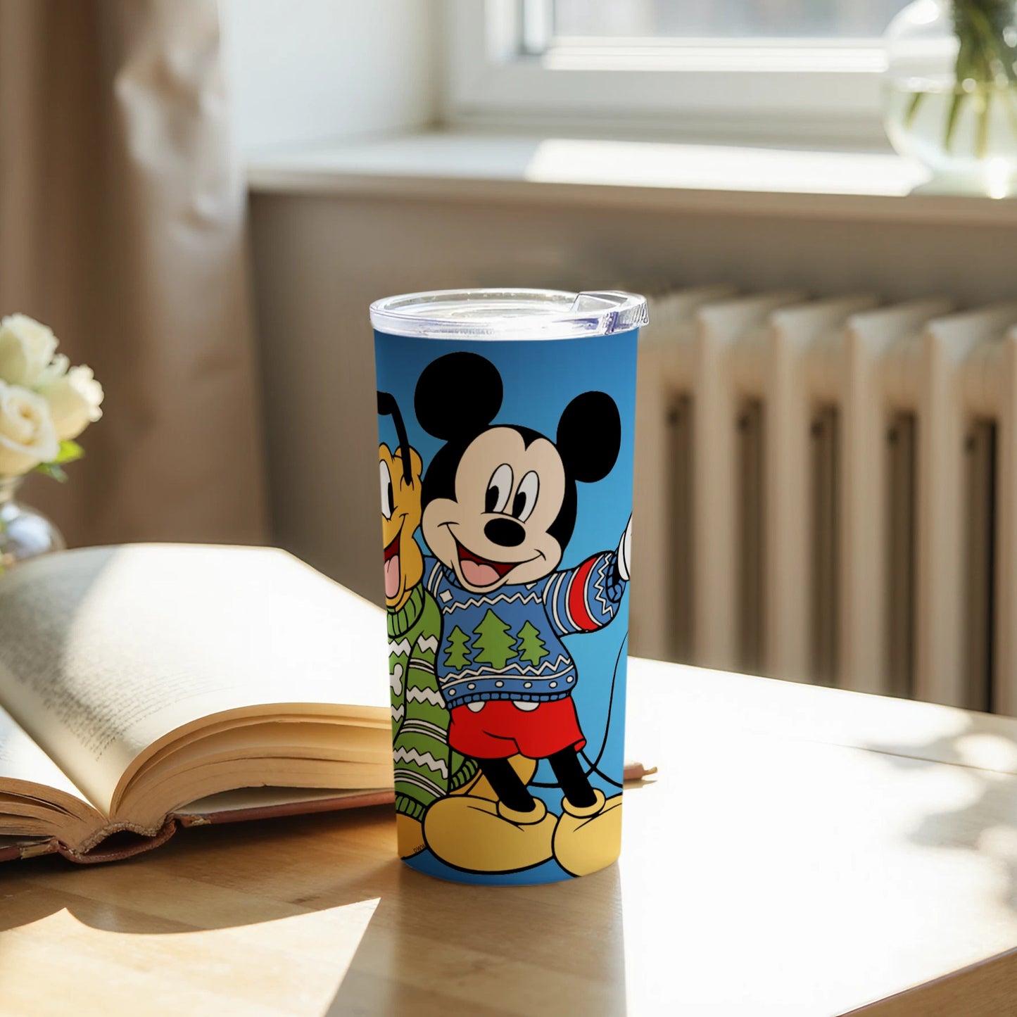 Mickey Mouse and Goofy Winter Theme Tumbler