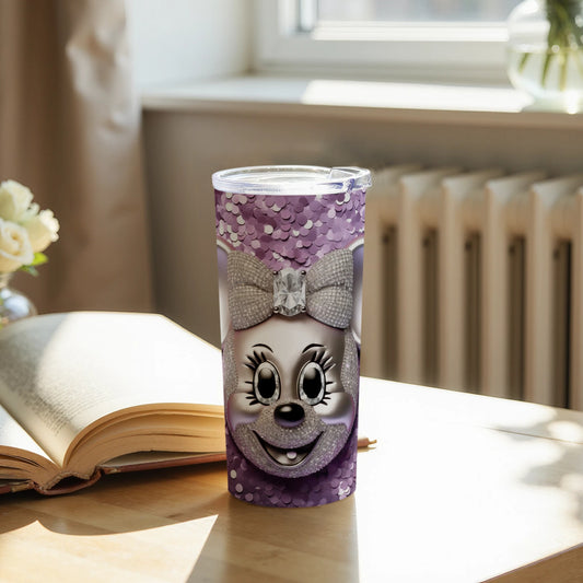 Sparkling Minnie Mouse Inspired Tumbler Cute Cup for Drinks
