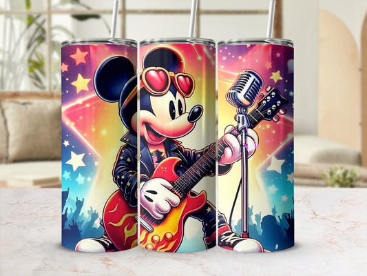Mickey Mouse Rock Star Design with Guitar Tumbler