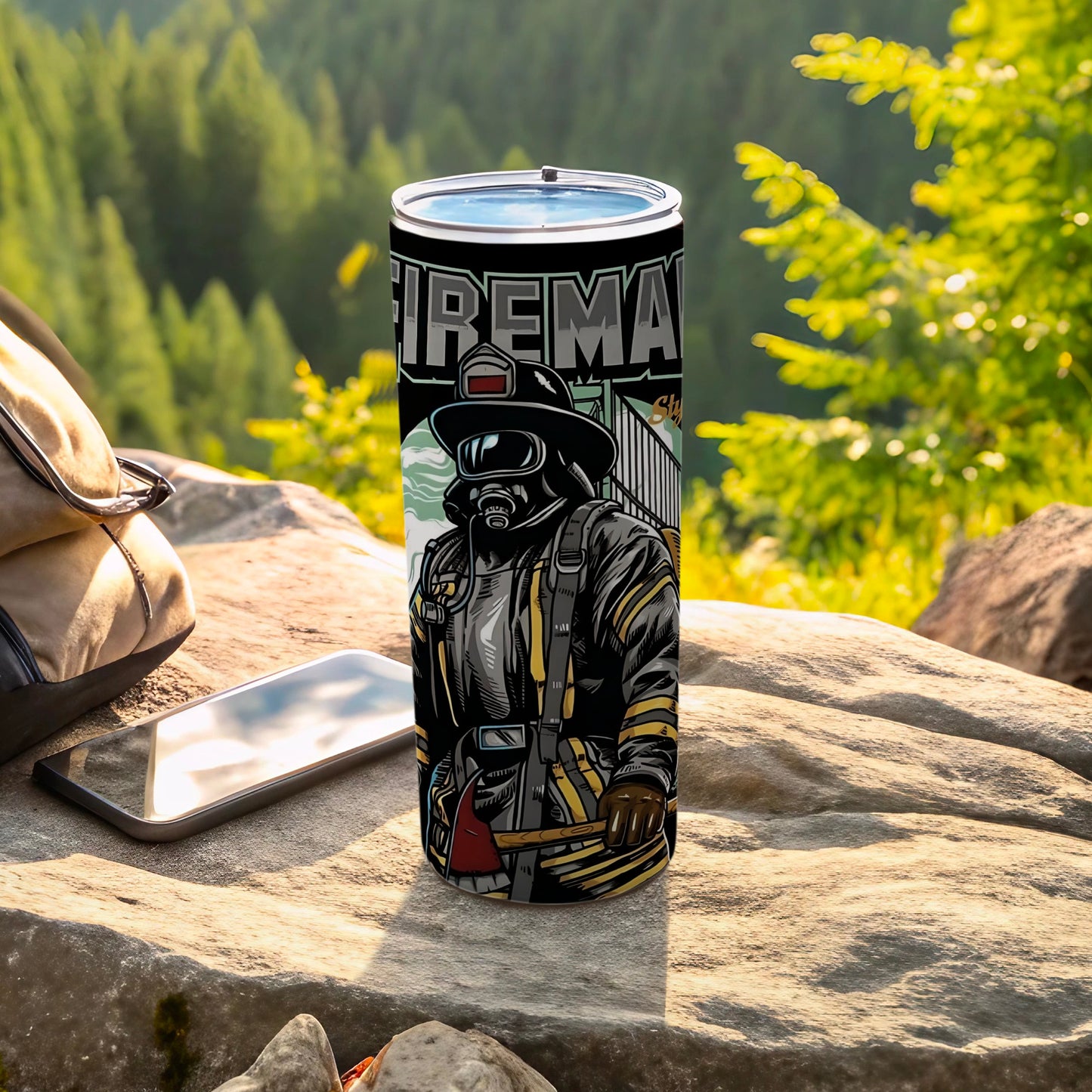 Fireman Illustrated Artwork Tumbler Product