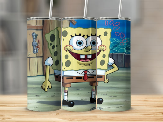 SpongeBob SquarePants character smiling in Bikini Bottom.