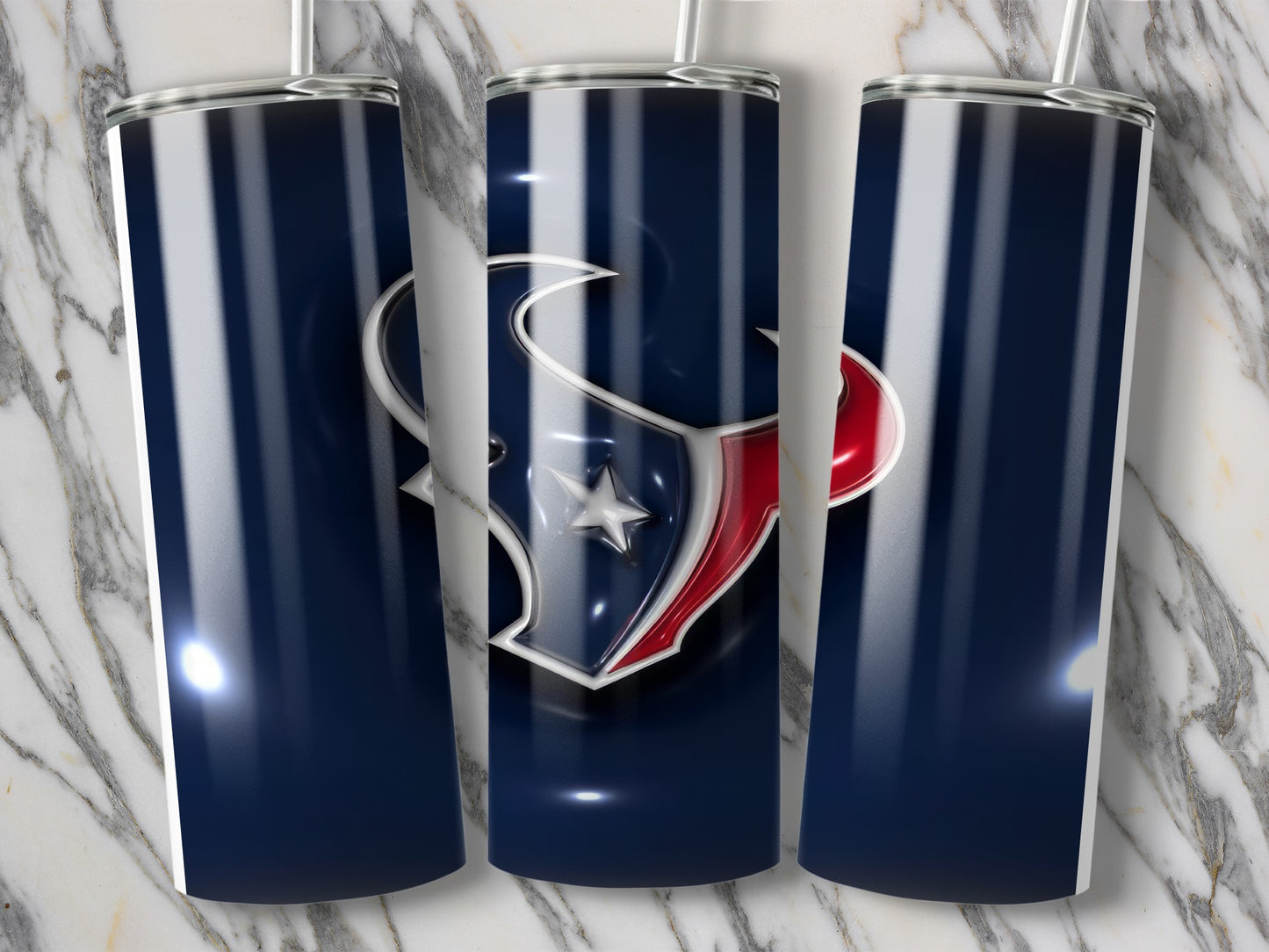 Houston Texans Football Team Logo in 3D Look Tumblers
