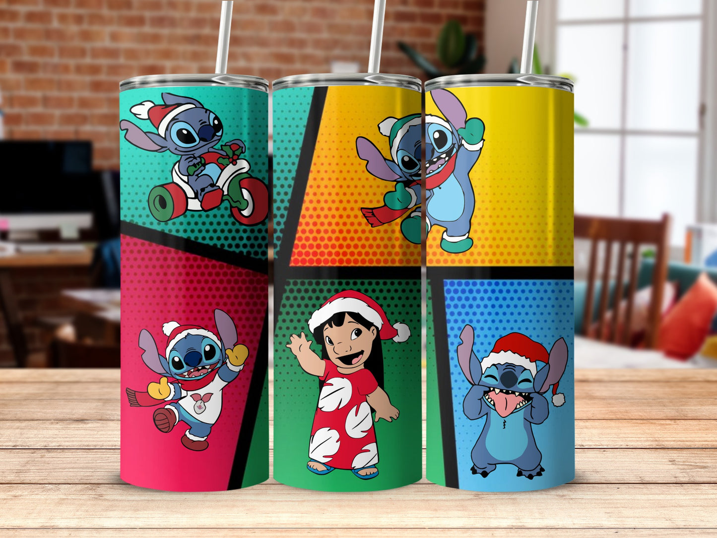 Colorful Holiday Cartoon Tumblers Perfect for Gifting