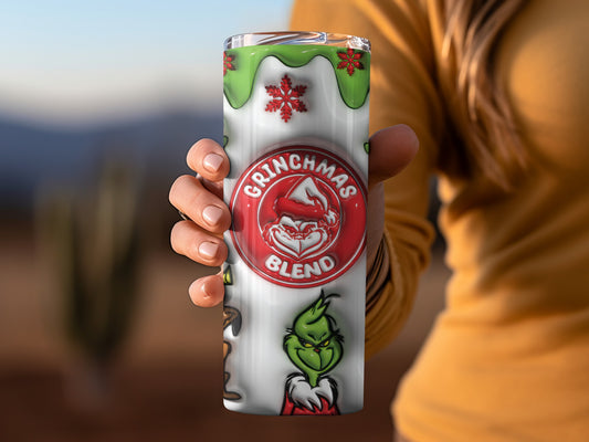 Grinchmas Blend Holiday Themed Tumbler for Christmas
