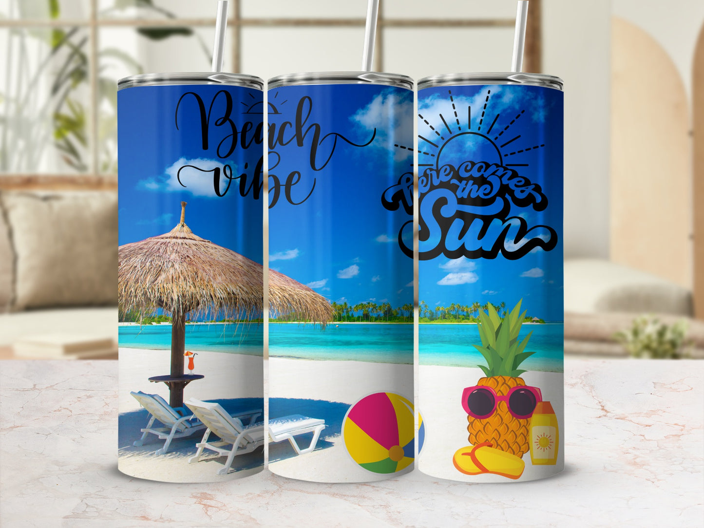 Summer Beach Vibes Insulated Tumbler Drinkware