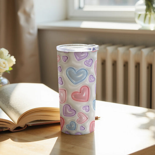 Colorful Tumbler with Heart Designs Ideal for Home
