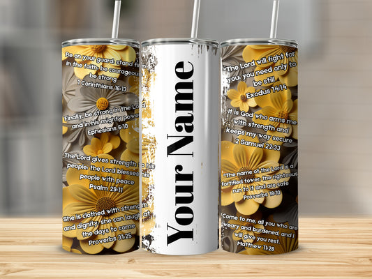 Personalized Floral Design Motivational Quotes Tumbler