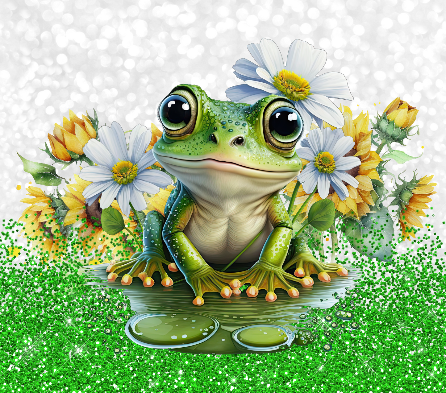 Froggy and Daisies tumbler