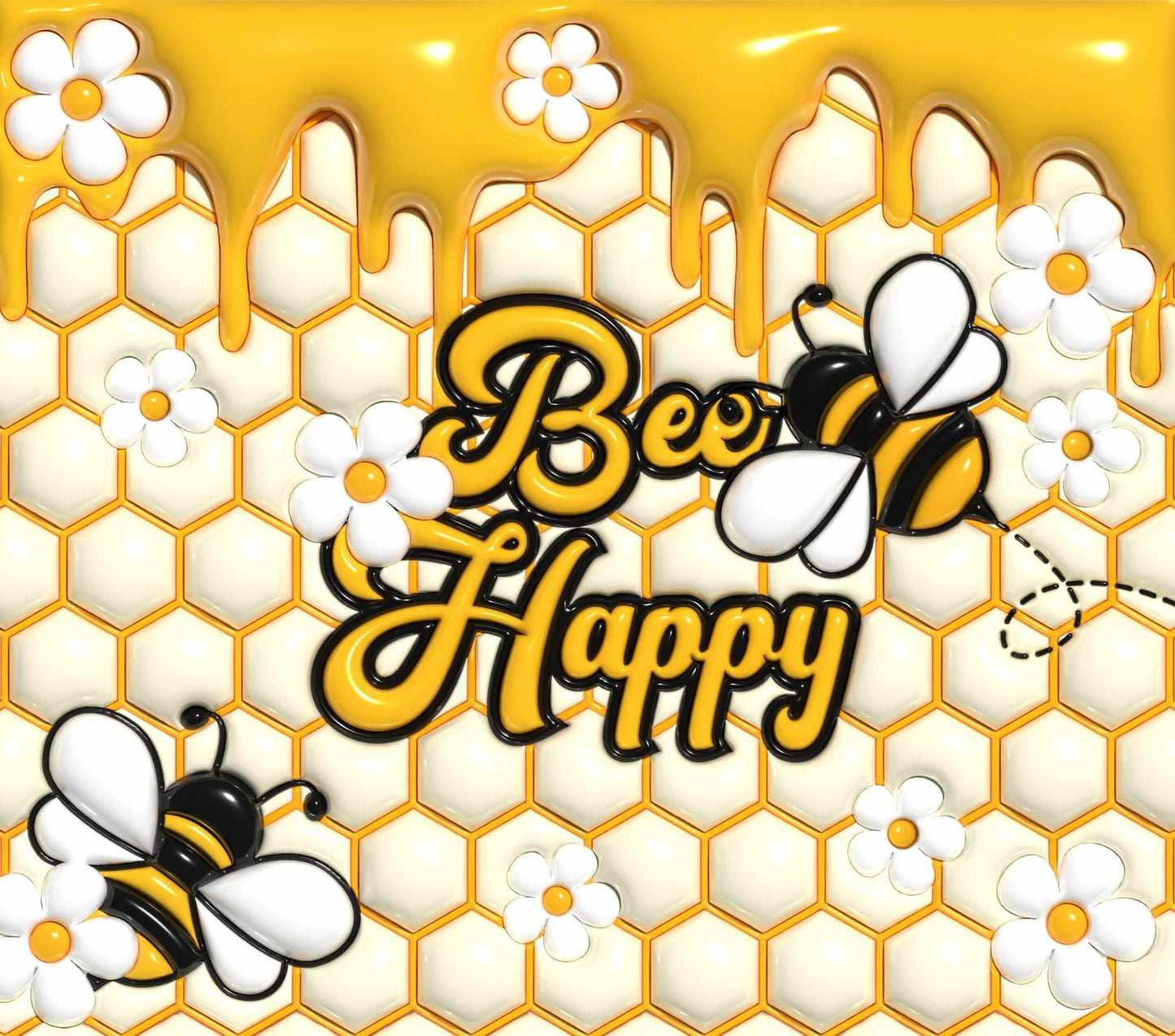 Bee Happy 3D Inflated tumbler
