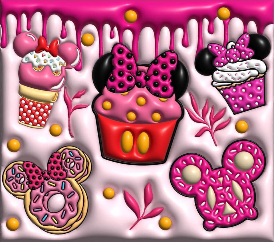 Minnie Cupcake 3D Inflated Donuts