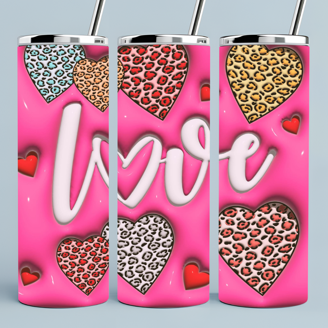 Love 3D inflated Tumbler