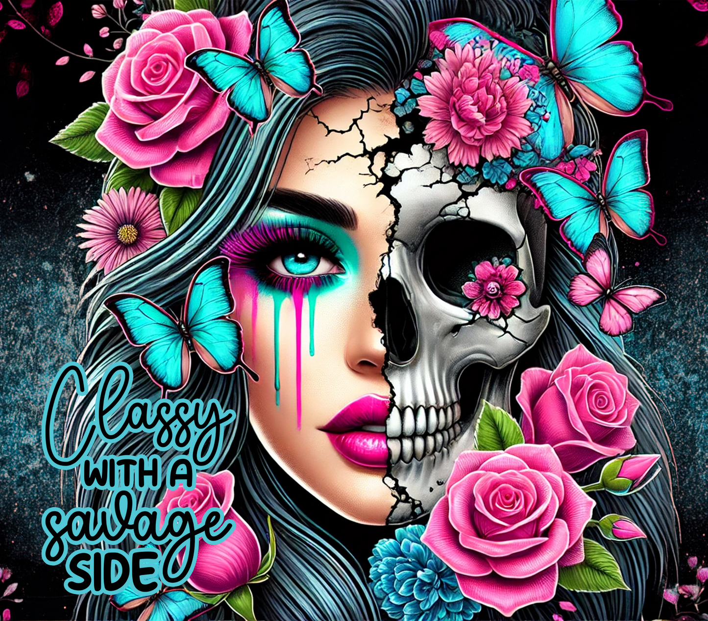 Classy With a Sassy Side skull and roses