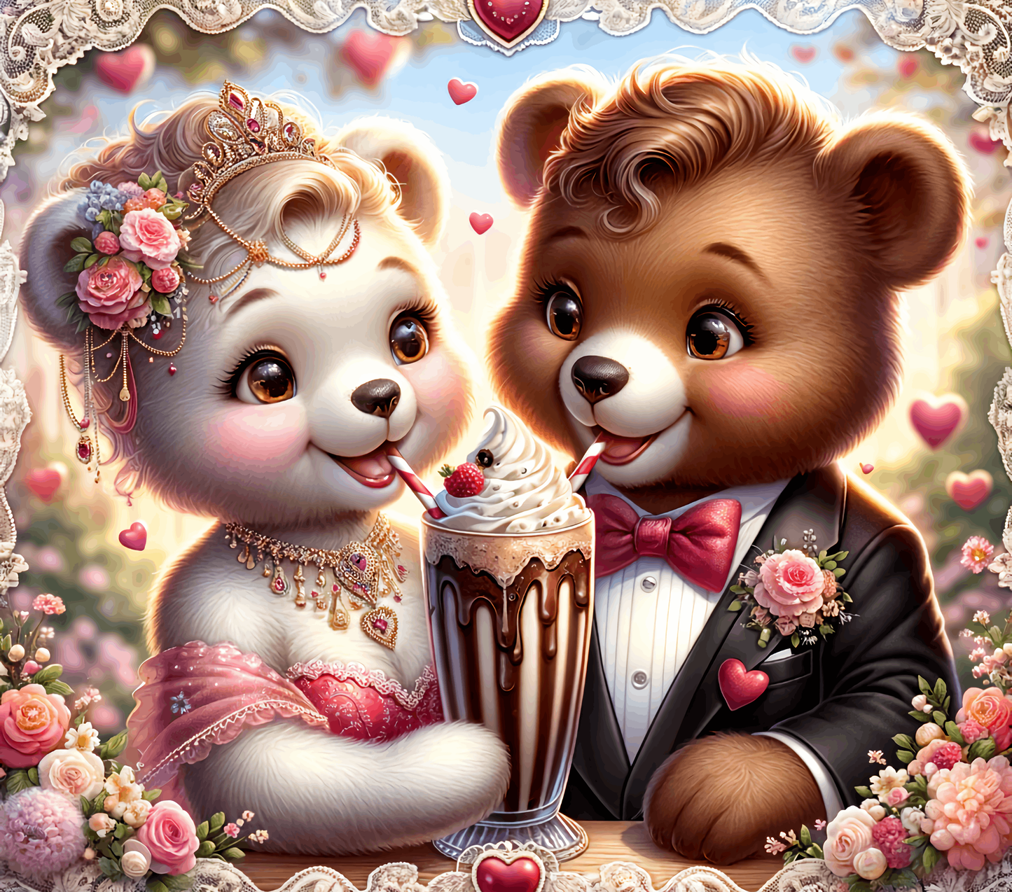 Valentine Bears tumbler