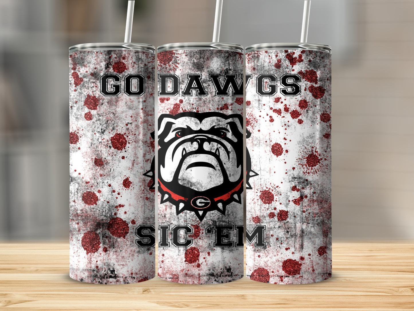 Go Dawgs Sic' Em Bulldog Design Tumblers