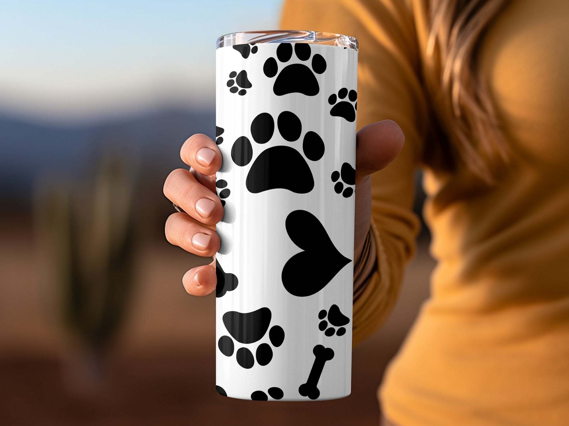 Paw Prints and Heart Design Insulated Tumbler Product