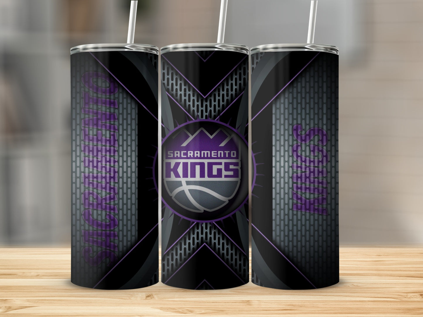 Sacramento Kings Purple and Black Design Pattern Tumblers