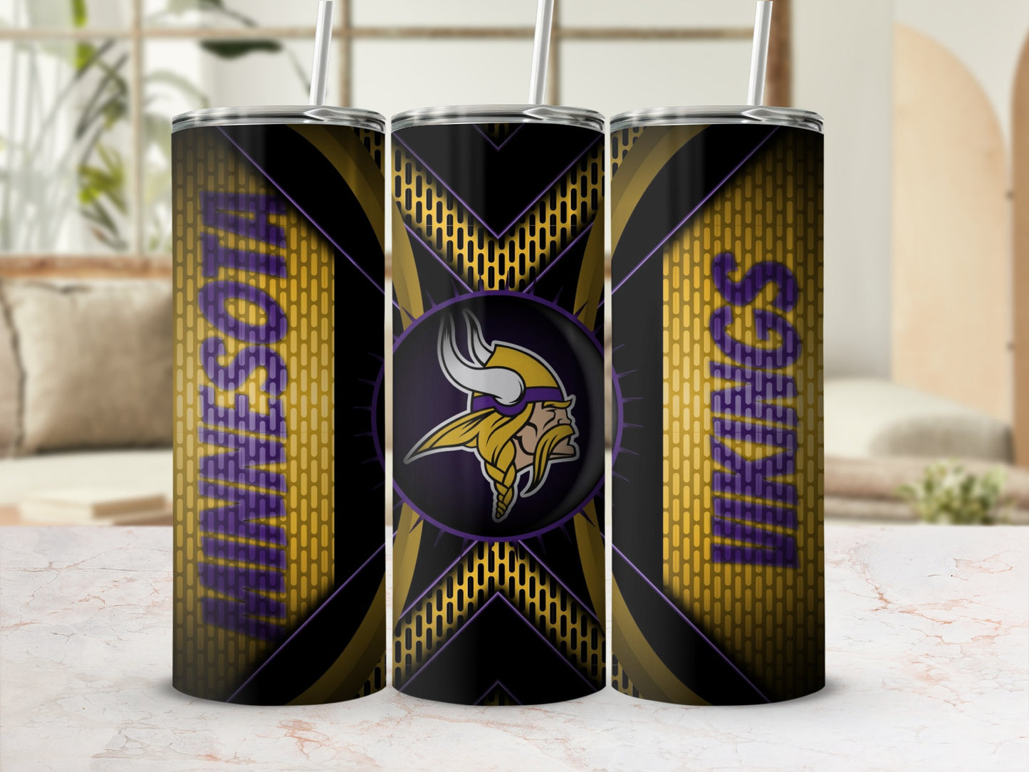 Minnesota Vikings Football Team Art Pattern Design Tumblers