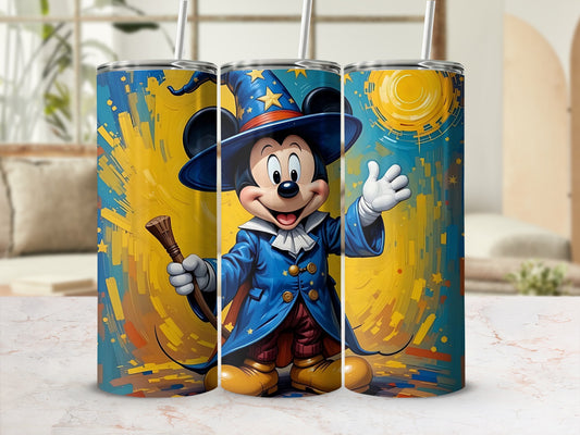 Magical Sorcerer Mickey Tumbler Cup with Straw